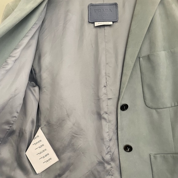Prada Goat Leather Baby Blue Chore Jacket - Picture 3 of 7